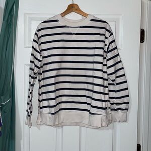 H&M Navy and White Striped Sweatshirt